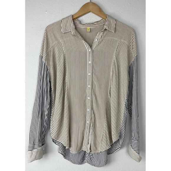 Free People Tops - Free People Women’s Cape Town Striped Lightweight Button Front Shirt Size Small